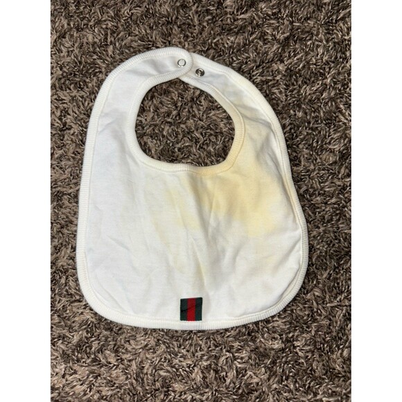 Gucci Logo Baby Bib Size 0/3 M Preowned - Picture 1 of 5